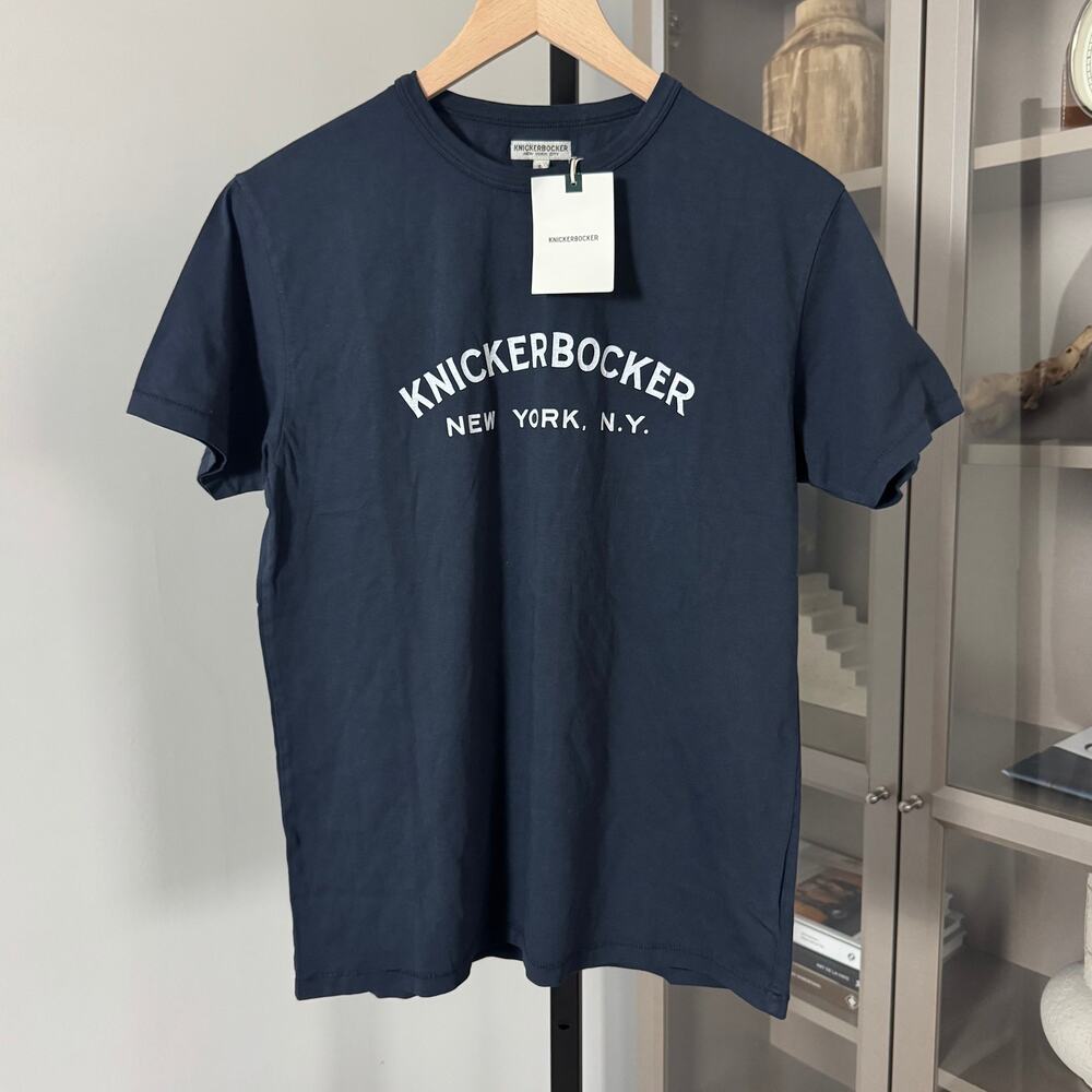 Knickerbocker New York Core Logo Navy T-Shirt XS NEW Short Sleeve Cotton Tee NYC